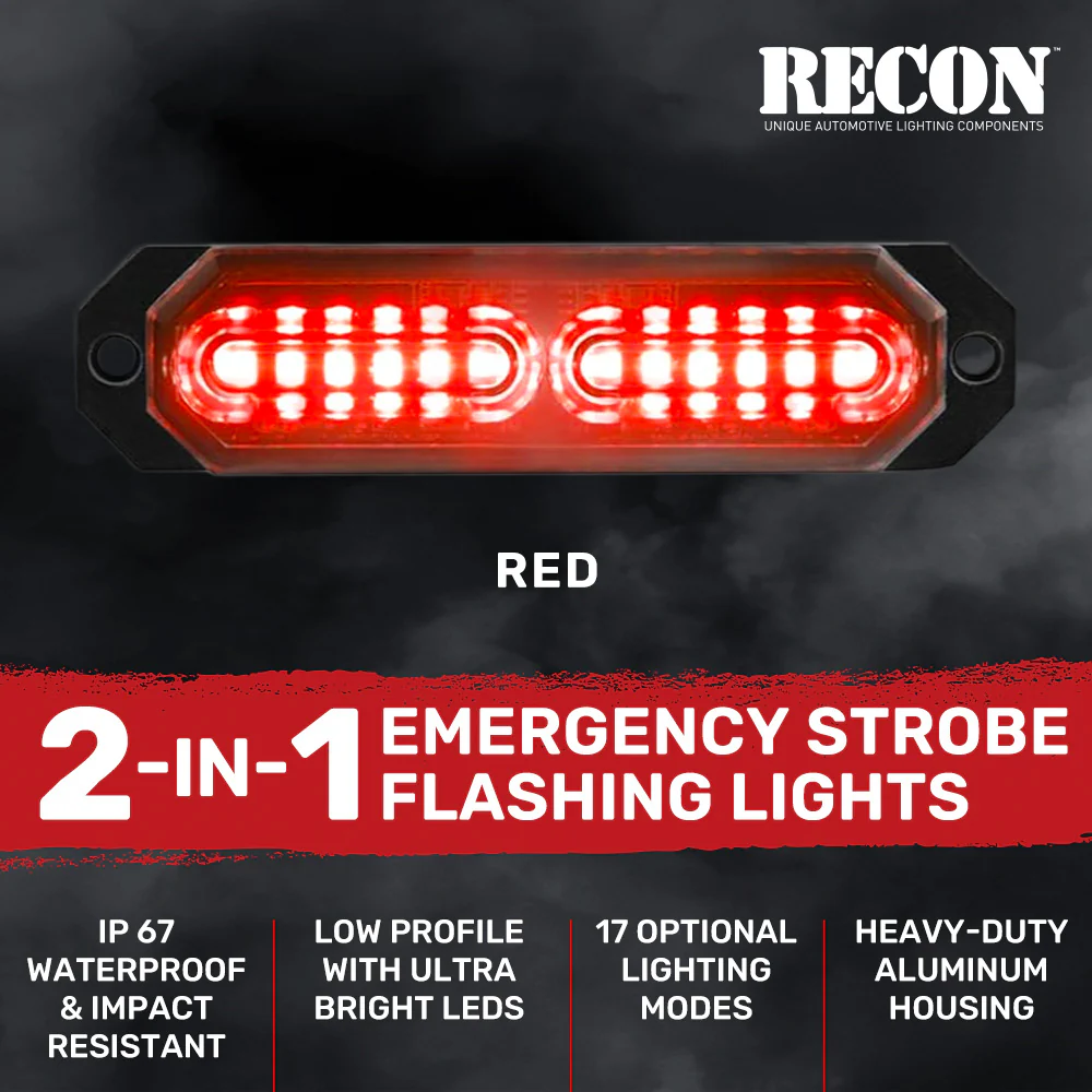 Universal 8-PC Ultra Slim Aluminum Surface Mounted 4.5" Emergency Ultra Bright LED Strobe w/ 17 Light Functions - Multiple Options - Image 43