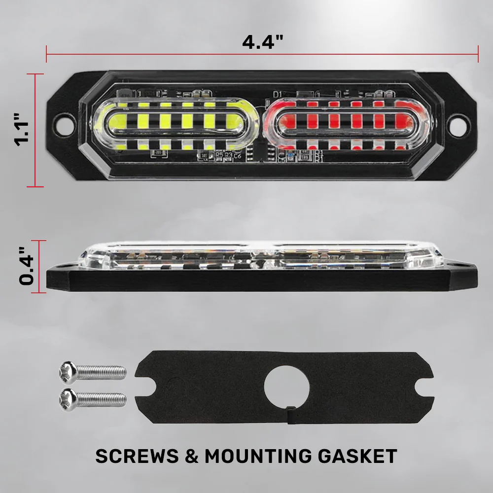 Universal 8-PC Ultra Slim Aluminum Surface Mounted 4.5" Emergency Ultra Bright LED Strobe w/ 17 Light Functions - Multiple Options - Image 48