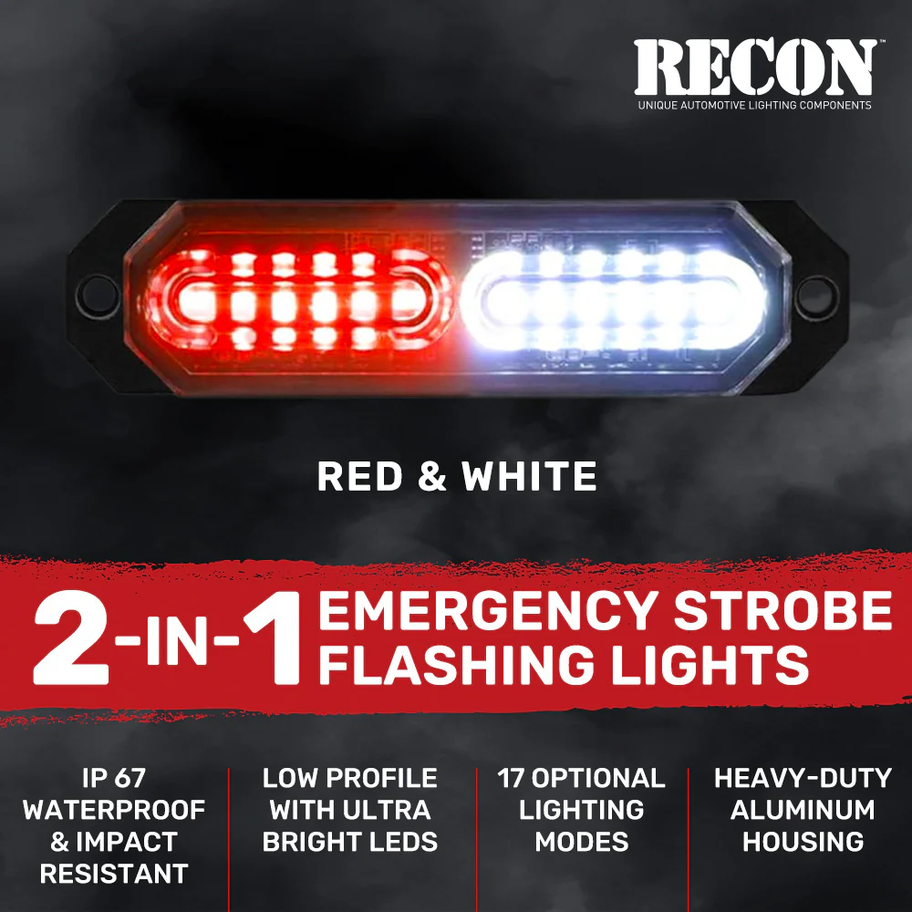 Universal 8-PC Ultra Slim Aluminum Surface Mounted 4.5" Emergency Ultra Bright LED Strobe w/ 17 Light Functions - Multiple Options - Image 50