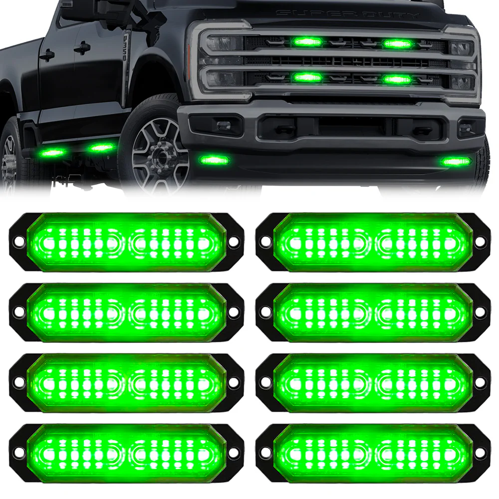 Universal 8-PC Ultra Slim Aluminum Surface Mounted 4.5" Emergency Ultra Bright LED Strobe w/ 17 Light Functions - Multiple Options - Image 61