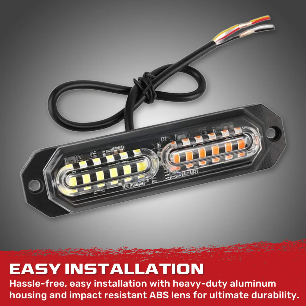 Universal 8-PC Ultra Slim Aluminum Surface Mounted 4.5" Emergency Ultra Bright LED Strobe w/ 17 Light Functions - Multiple Options - Image 7