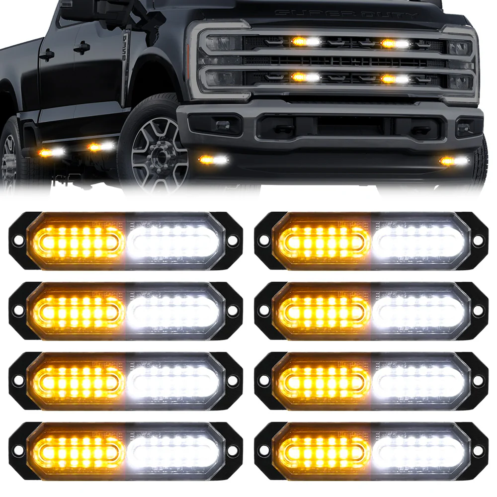 Universal 8-PC Ultra Slim Aluminum Surface Mounted 4.5" Emergency Ultra Bright LED Strobe w/ 17 Light Functions - Multiple Options - Image 9