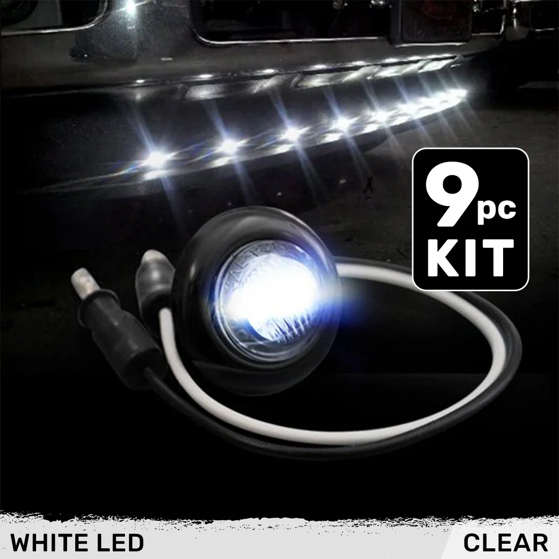 Universal 9-Pc Front Lower Air Dam Ultra Bright LED Light Kit - Multiple Options - Image 34