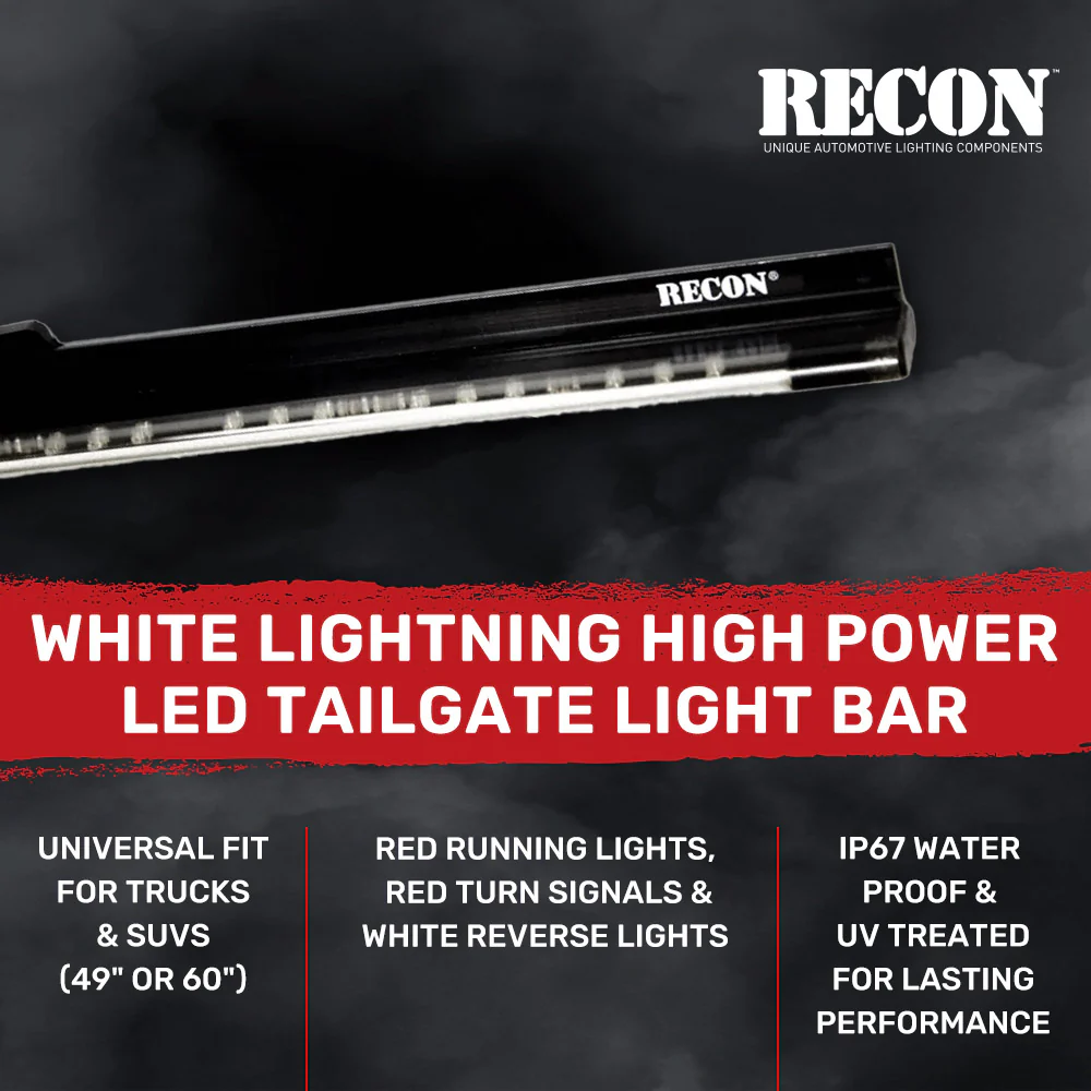 “White Lightning” Tailgate Bar LED Brake Lights Red & LED Reverse Lights White - Multiple Sizes - Image 11